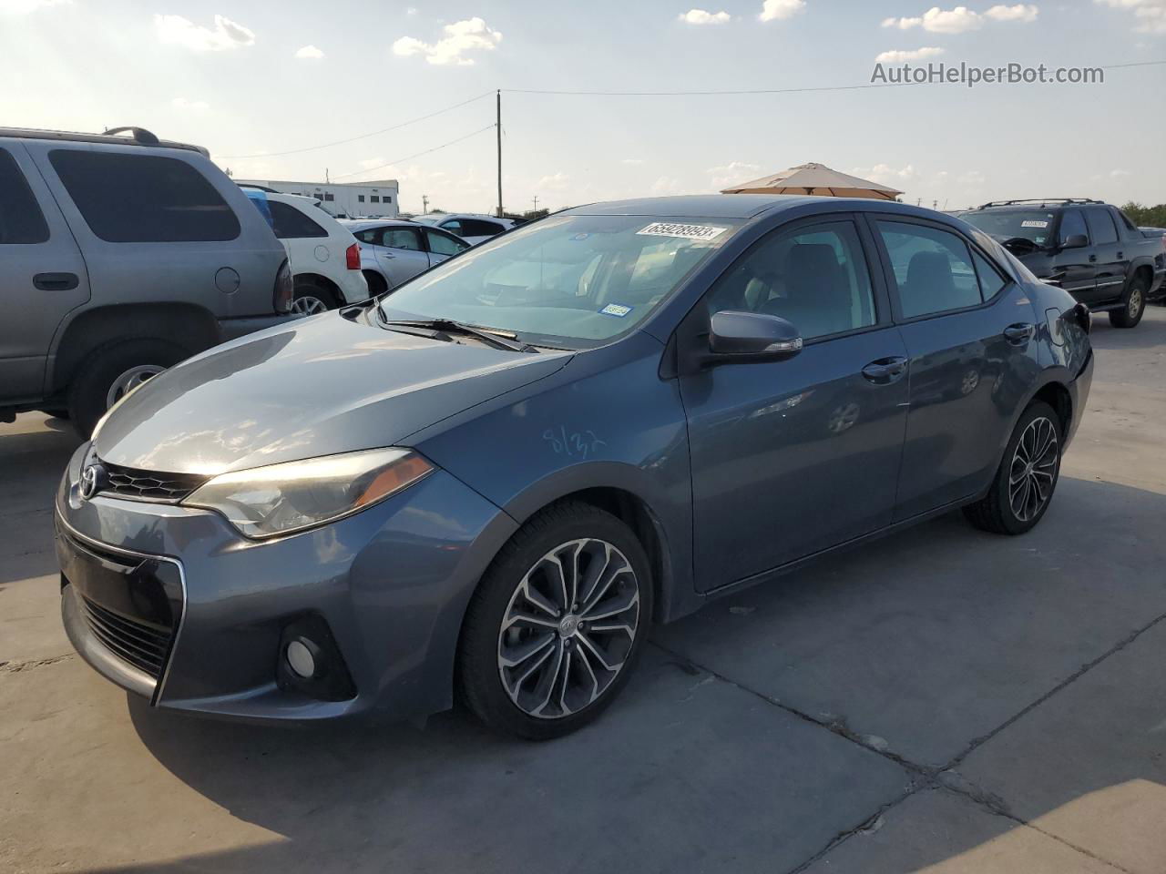 2015 Toyota Corolla L Gray vin: 2T1BURHE8FC256578