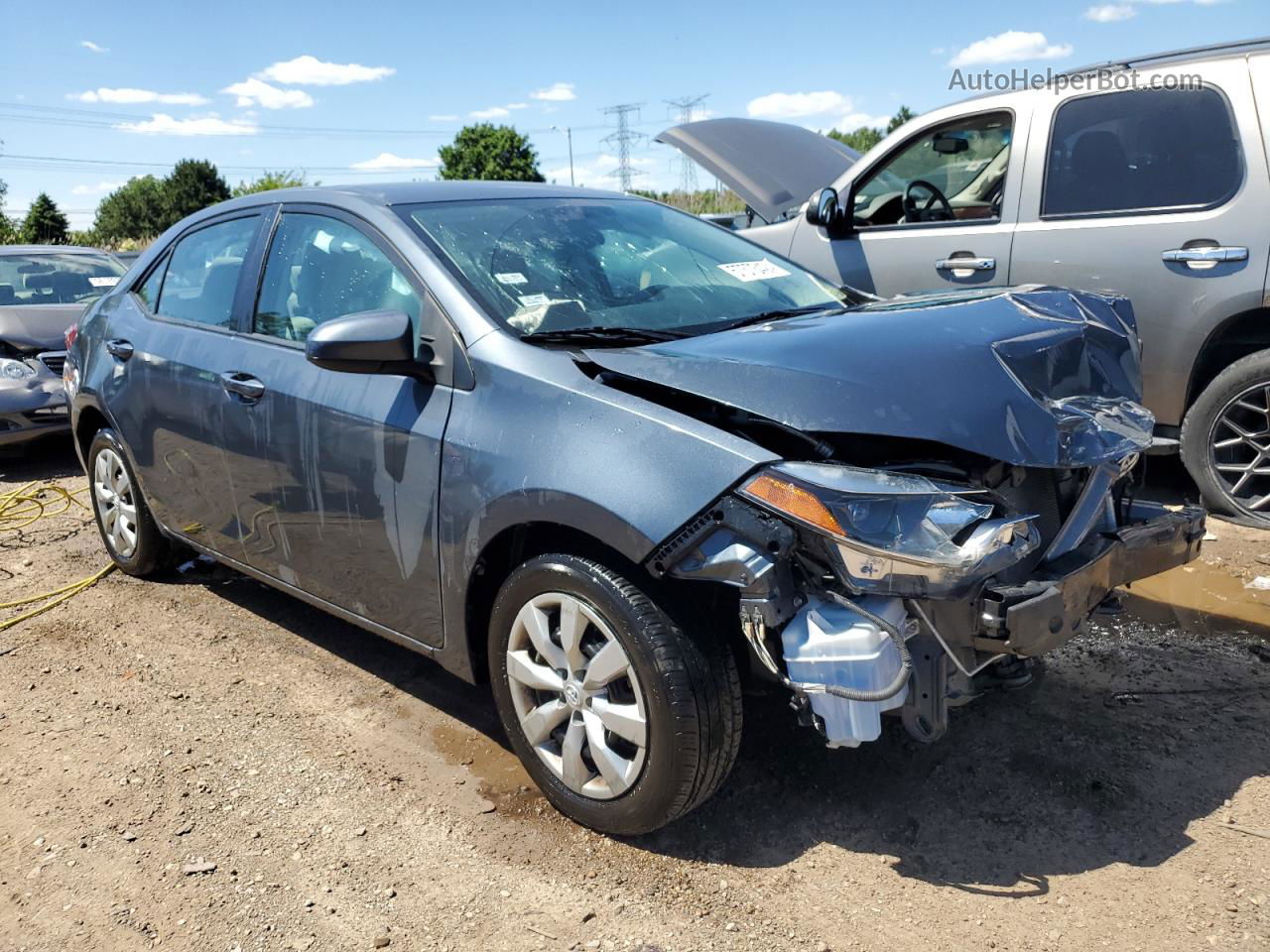 2015 Toyota Corolla L Blue vin: 2T1BURHE8FC258766