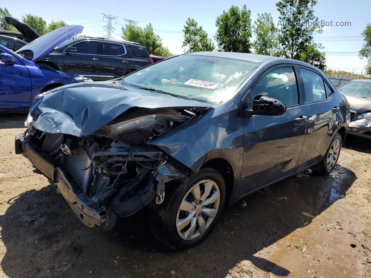 2015 Toyota Corolla L Blue vin: 2T1BURHE8FC258766