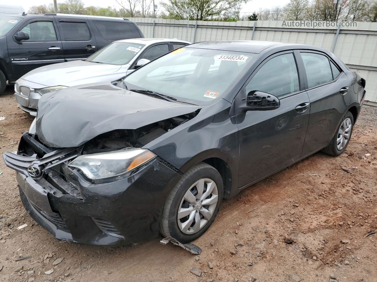 2015 Toyota Corolla L Black vin: 2T1BURHE8FC331554