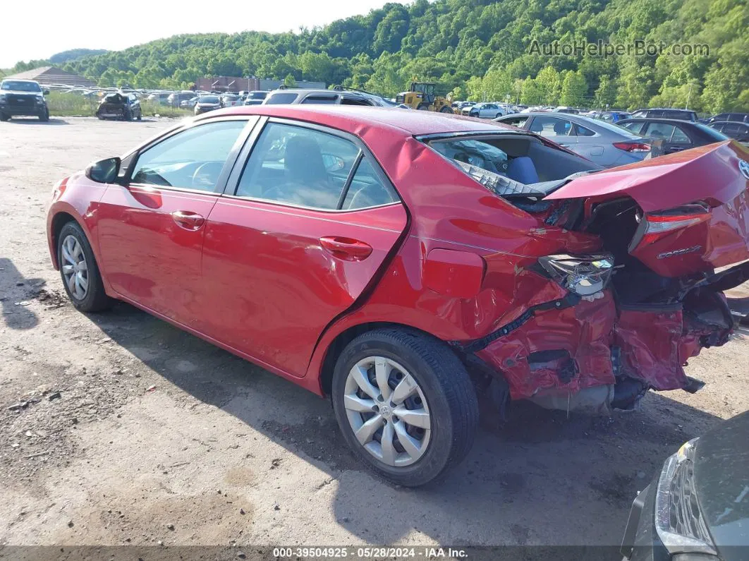 2015 Toyota Corolla Le Red vin: 2T1BURHE8FC355188