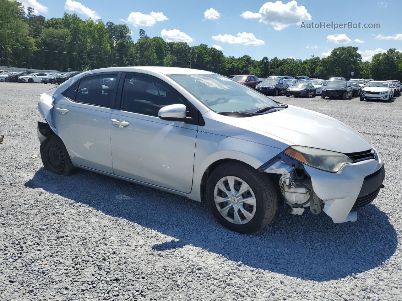 2015 Toyota Corolla L Silver vin: 2T1BURHE8FC358575