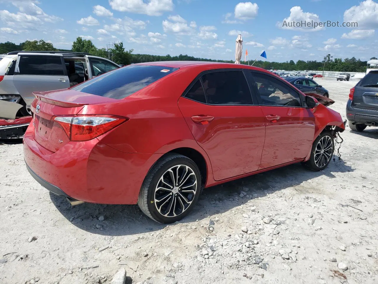 2015 Toyota Corolla L Red vin: 2T1BURHE8FC411081