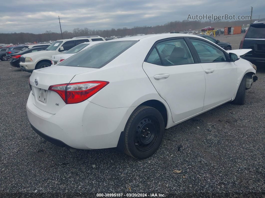 2015 Toyota Corolla Le White vin: 2T1BURHE8FC415485