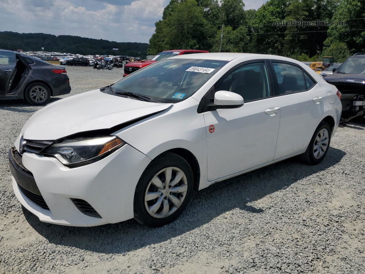 2016 Toyota Corolla L White vin: 2T1BURHE8GC534946