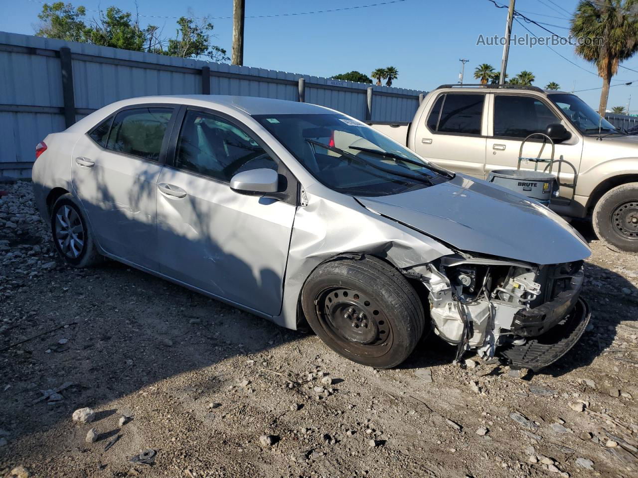 2016 Toyota Corolla L Silver vin: 2T1BURHE8GC610438