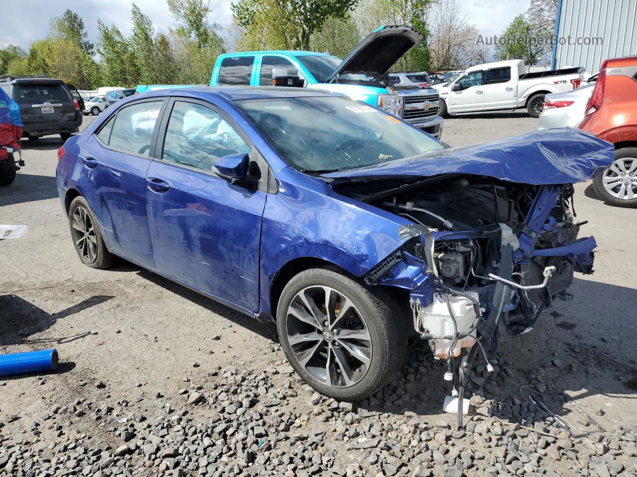 2017 Toyota Corolla L Blue vin: 2T1BURHE8HC748370