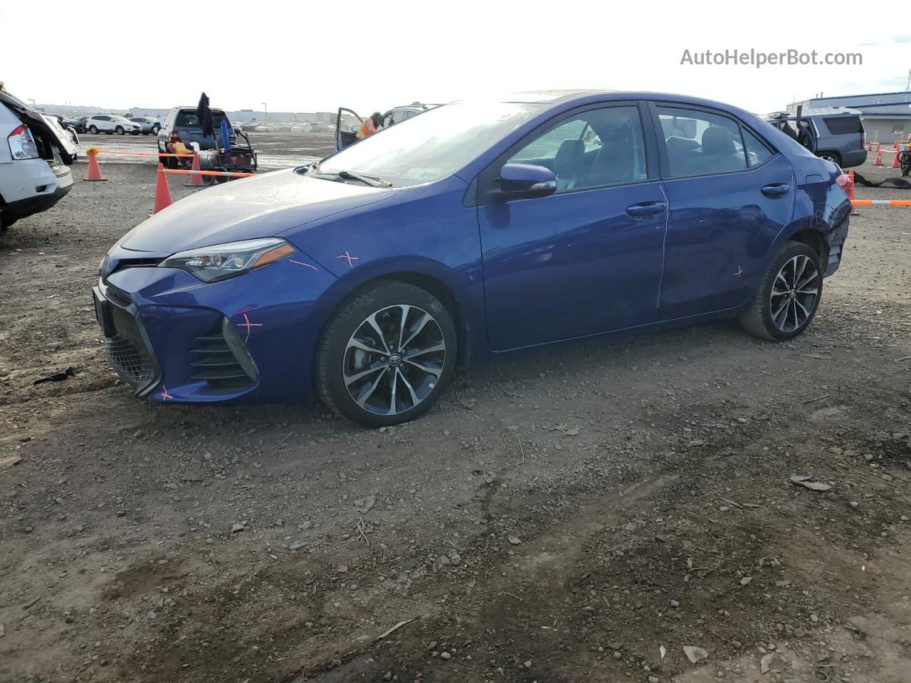 2019 Toyota Corolla L Blue vin: 2T1BURHE8KC140470