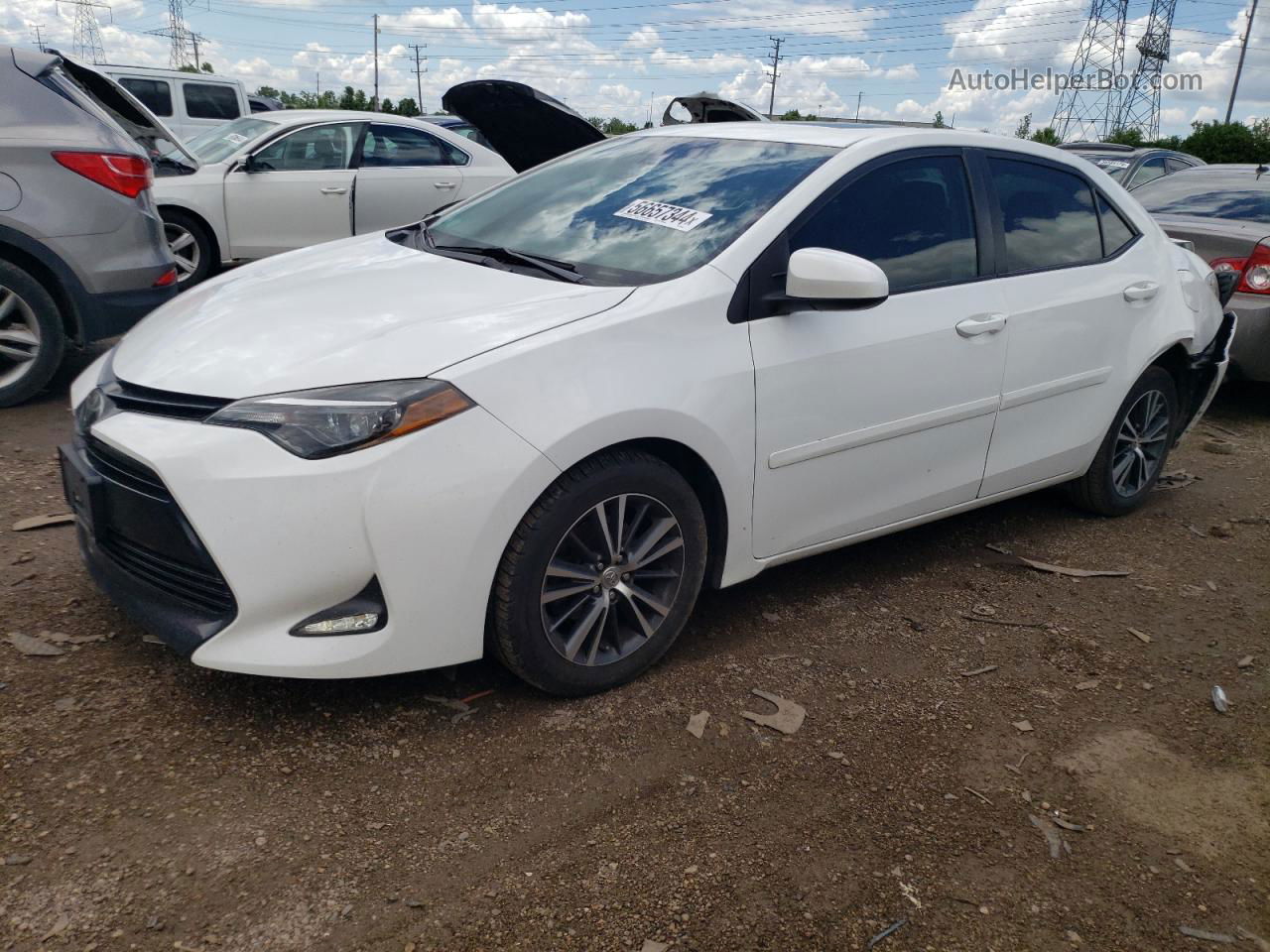 2019 Toyota Corolla L White vin: 2T1BURHE8KC226975