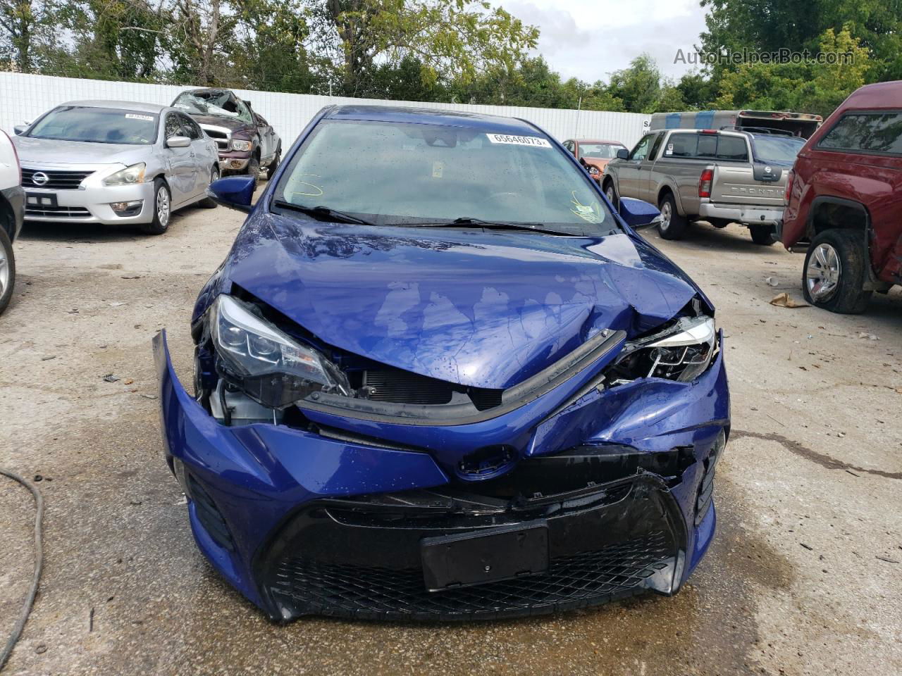 2019 Toyota Corolla L Синий vin: 2T1BURHE8KC246532