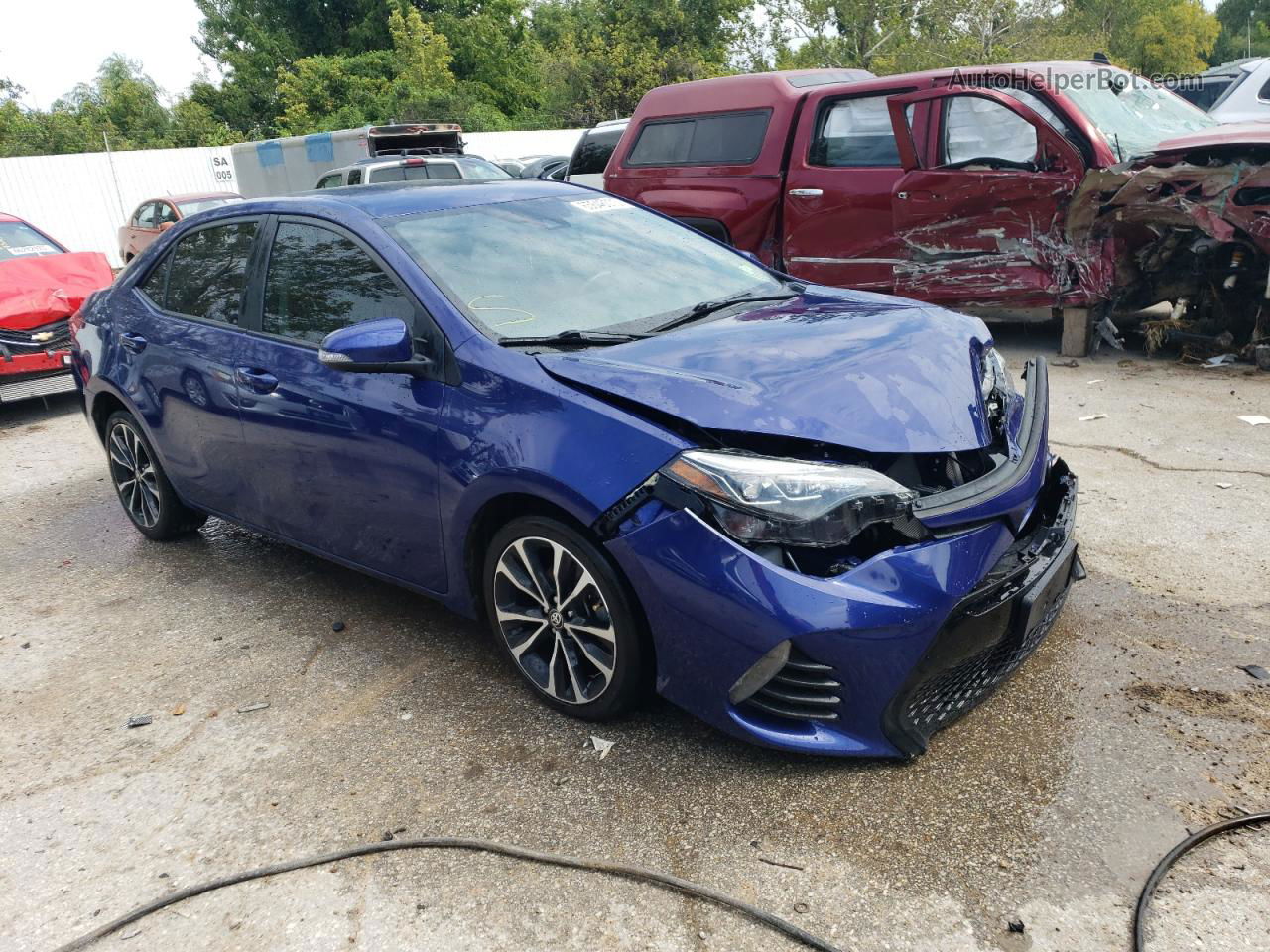 2019 Toyota Corolla L Blue vin: 2T1BURHE8KC246532