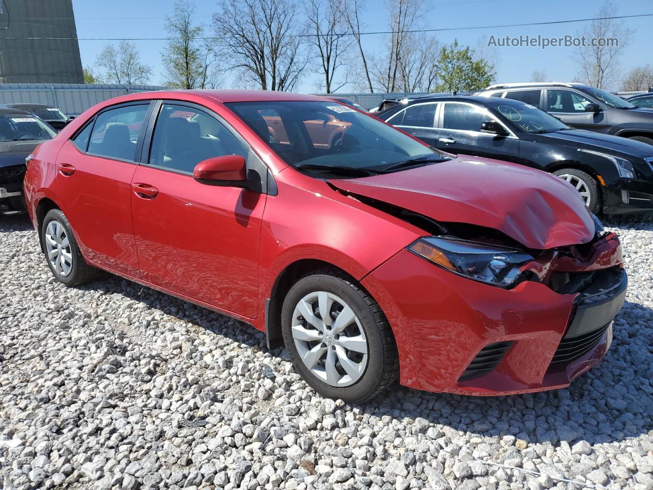 2014 Toyota Corolla L Red vin: 2T1BURHE9EC197443