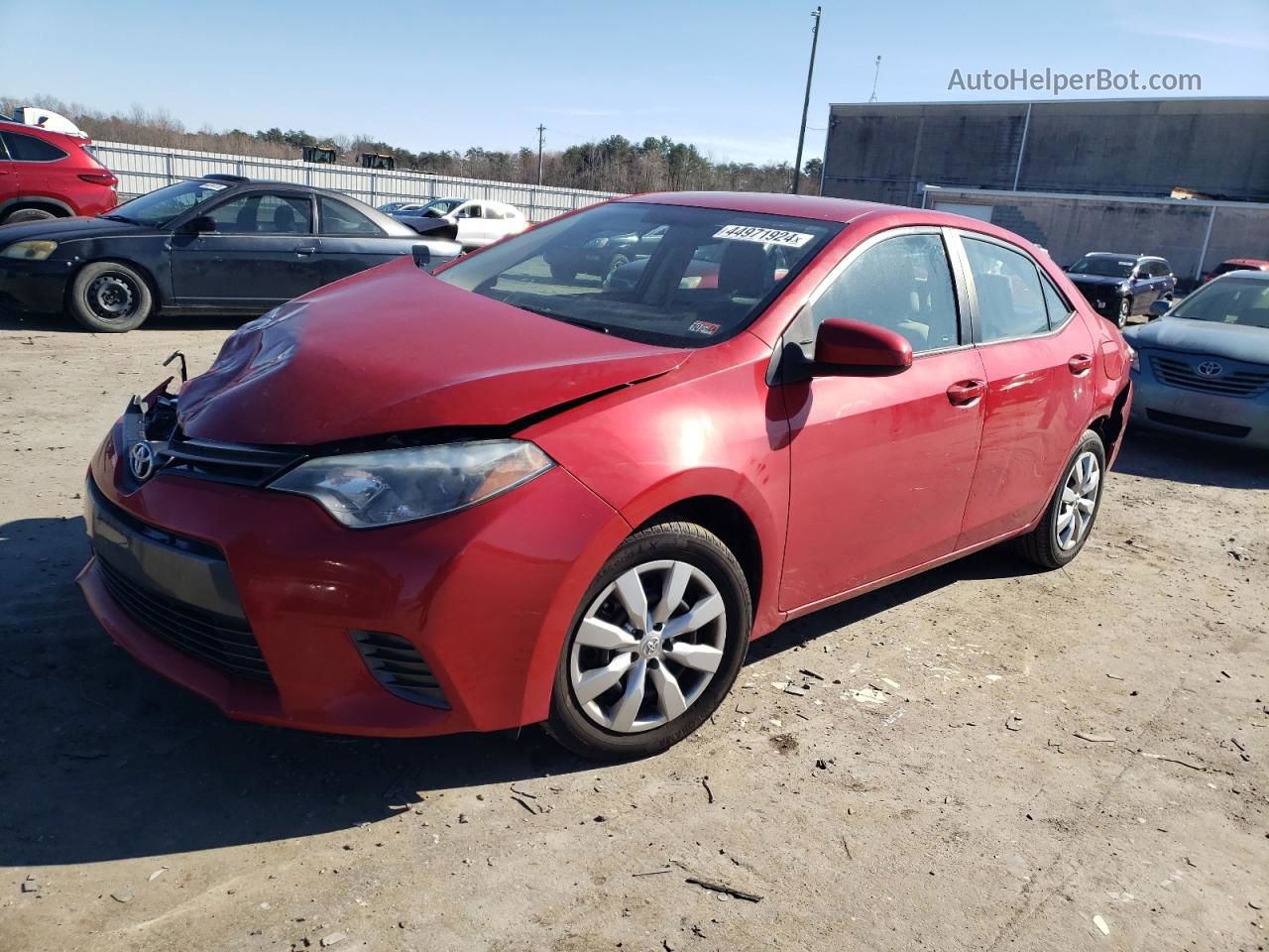 2015 Toyota Corolla L Red vin: 2T1BURHE9FC365759