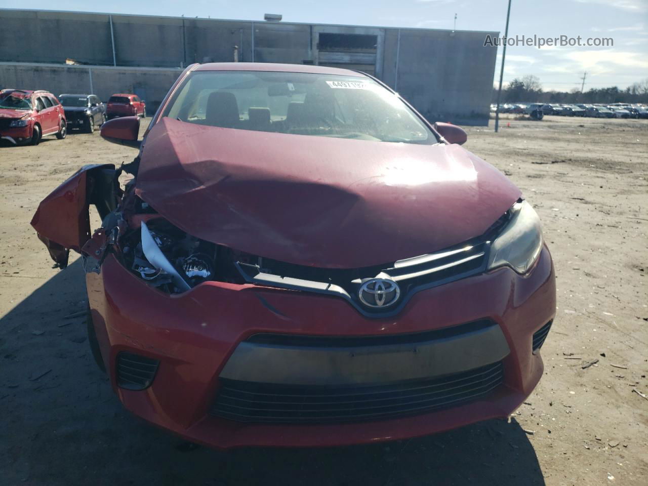 2015 Toyota Corolla L Red vin: 2T1BURHE9FC365759