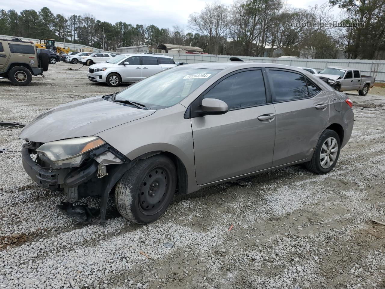 2015 Toyota Corolla L Серый vin: 2T1BURHE9FC430111