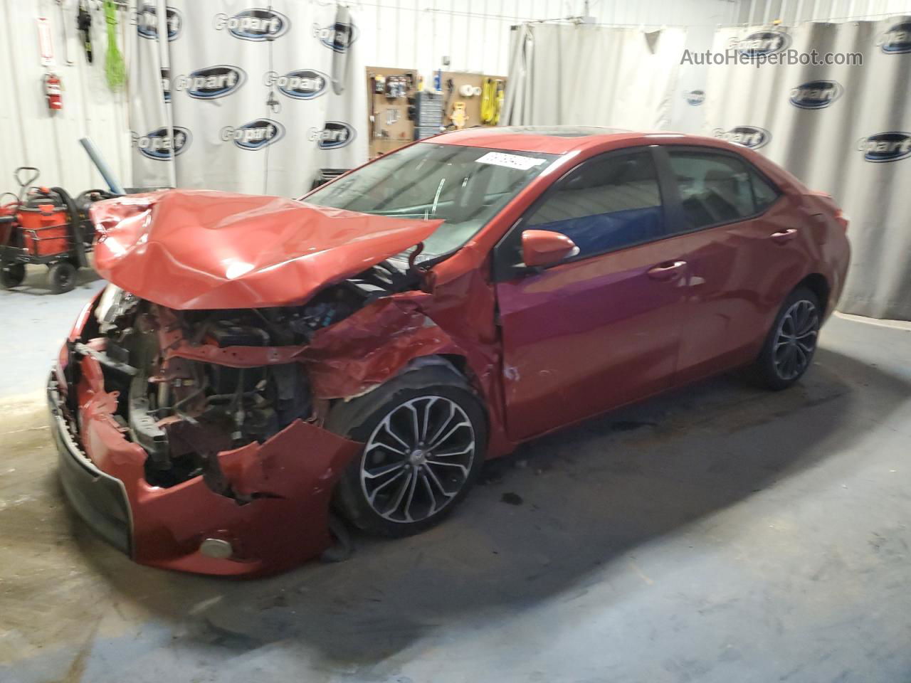 2015 Toyota Corolla L Red vin: 2T1BURHE9FC448429