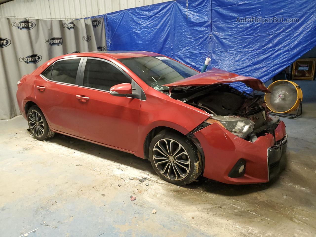 2015 Toyota Corolla L Red vin: 2T1BURHE9FC448429