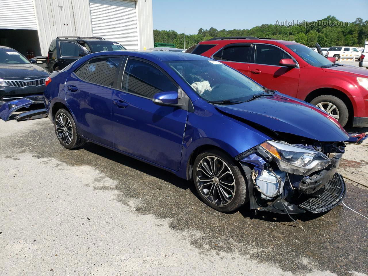 2015 Toyota Corolla L Blue vin: 2T1BURHE9FC464615