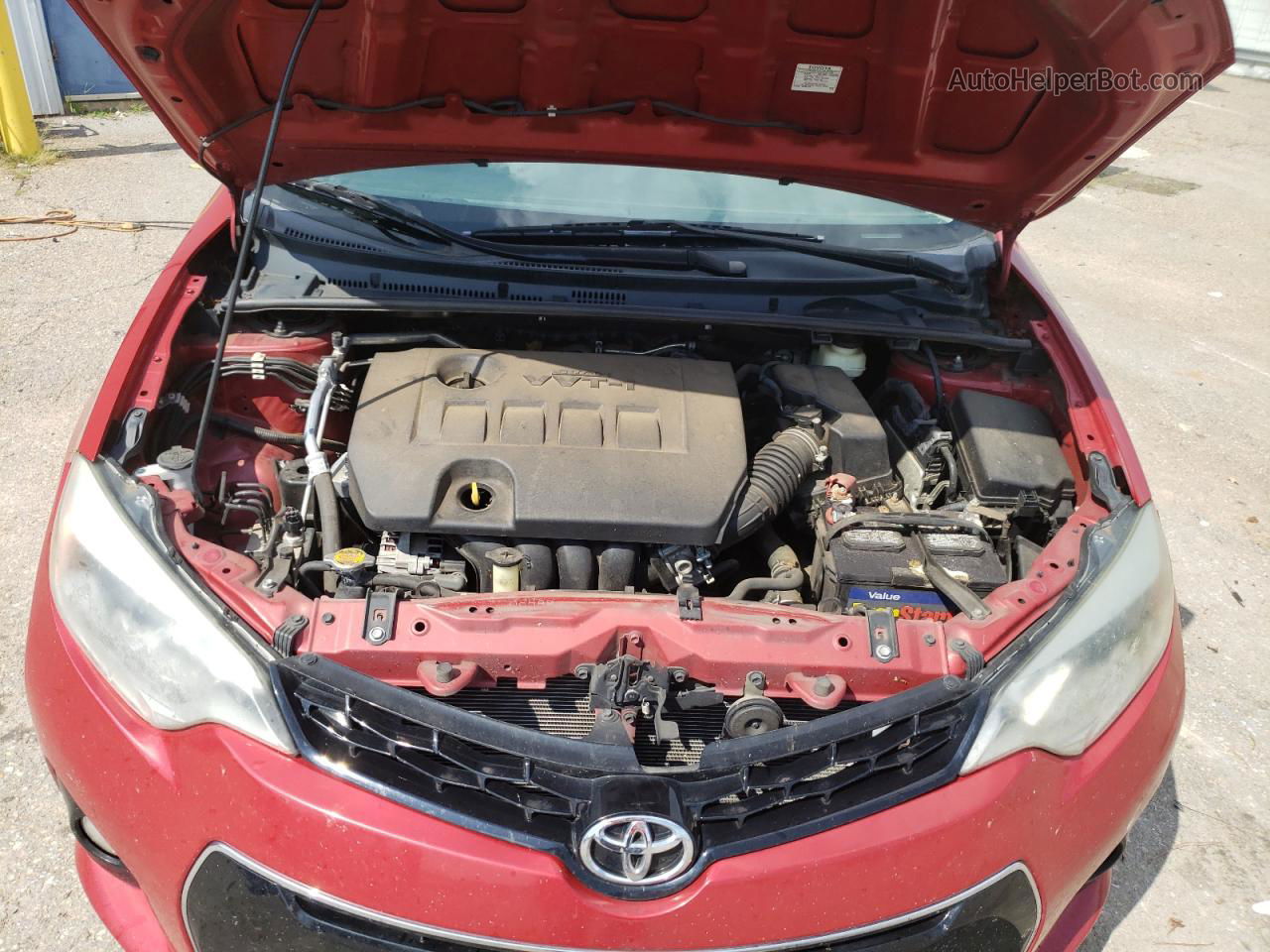 2015 Toyota Corolla L Red vin: 2T1BURHE9FC475940