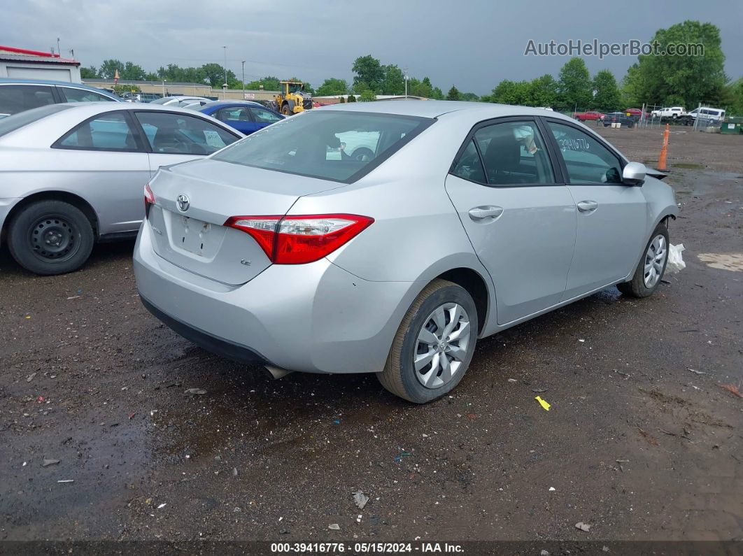 2016 Toyota Corolla Le Silver vin: 2T1BURHE9GC498362