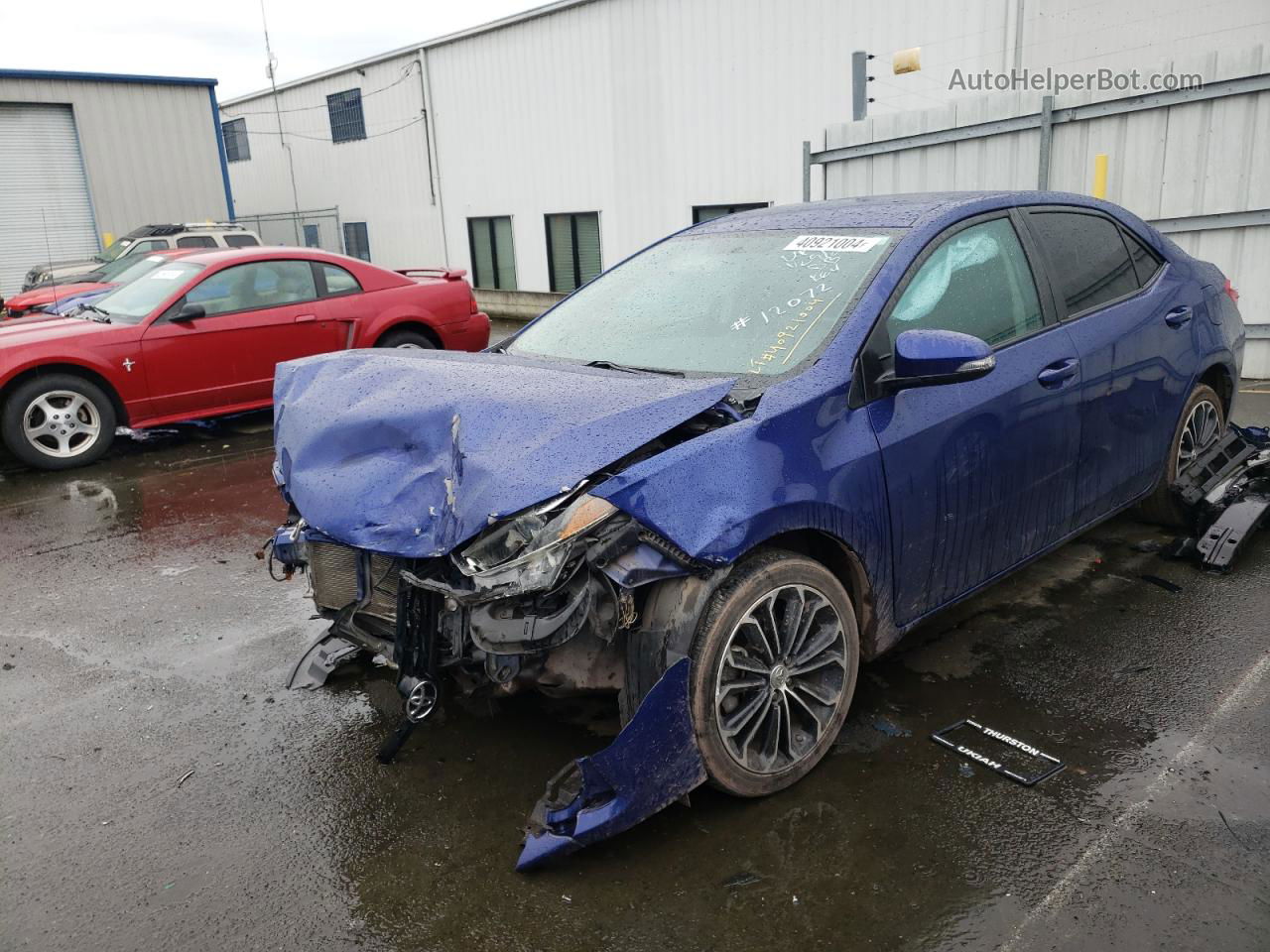 2016 Toyota Corolla L Blue vin: 2T1BURHE9GC571469