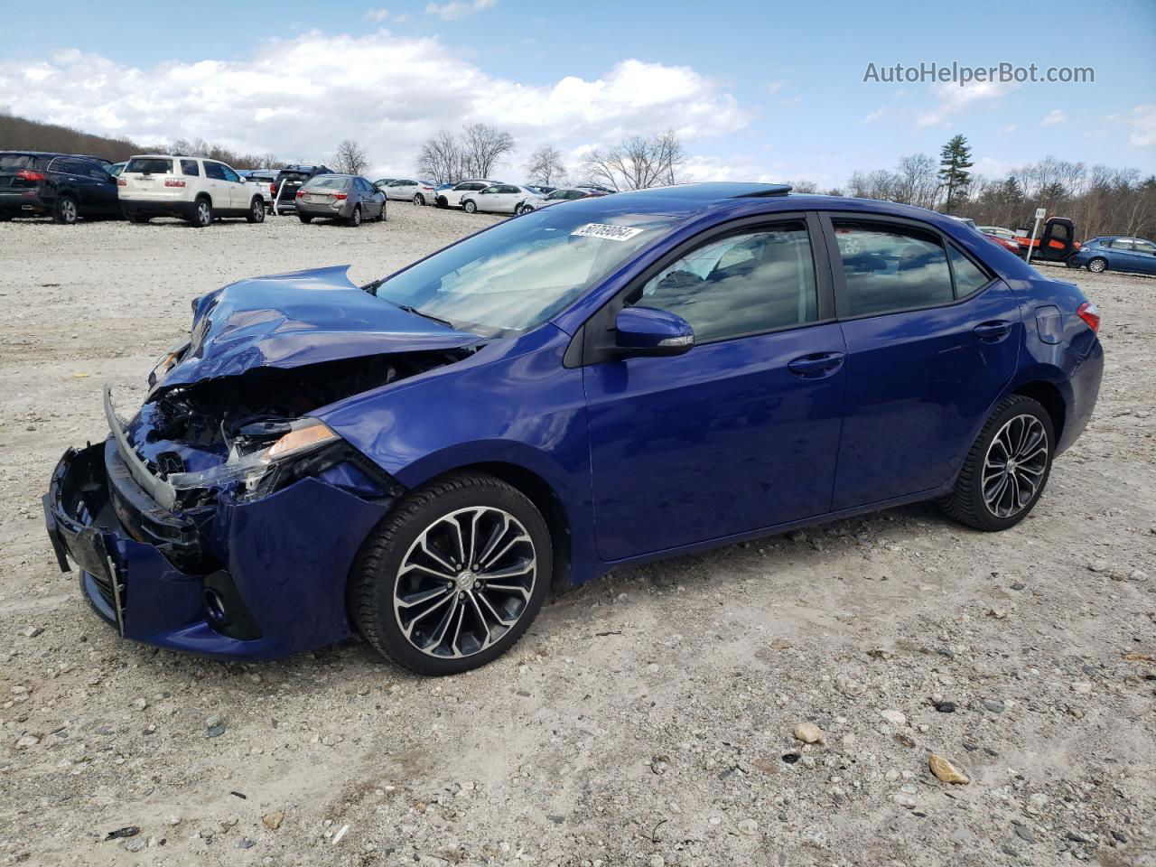 2014 Toyota Corolla L Синий vin: 2T1BURHEXEC019881