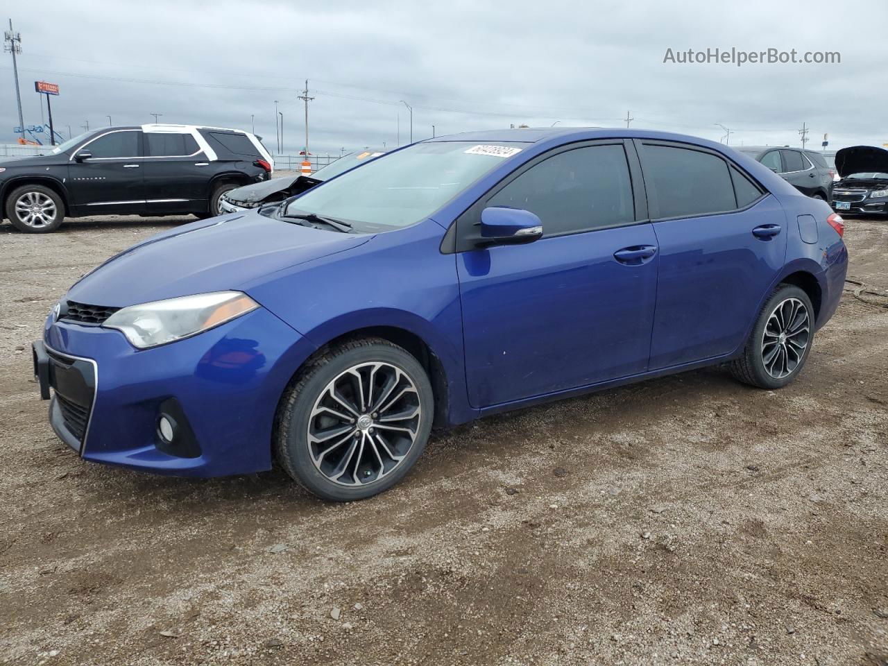 2014 Toyota Corolla L Blue vin: 2T1BURHEXEC053528