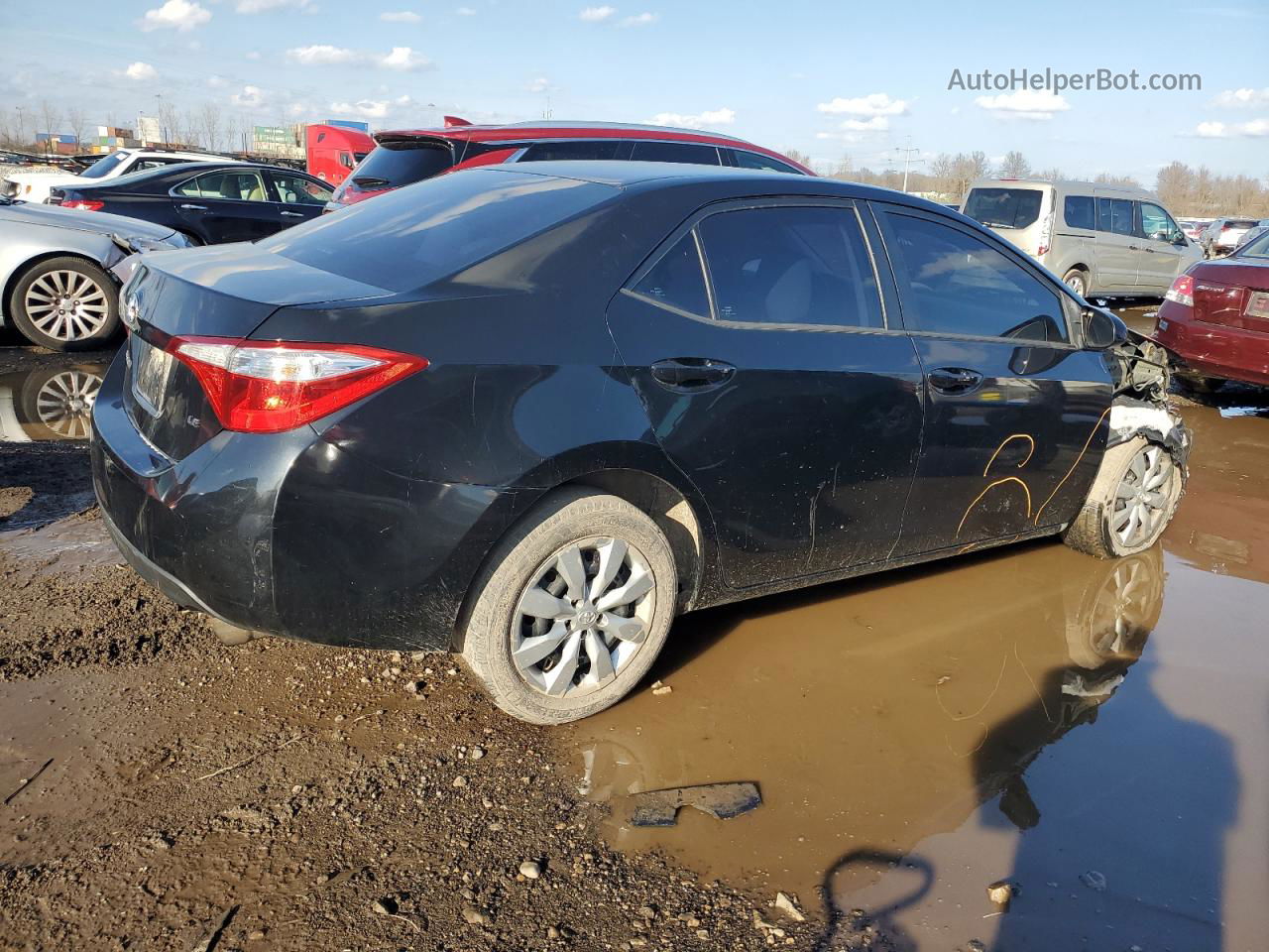 2014 Toyota Corolla L Black vin: 2T1BURHEXEC115574