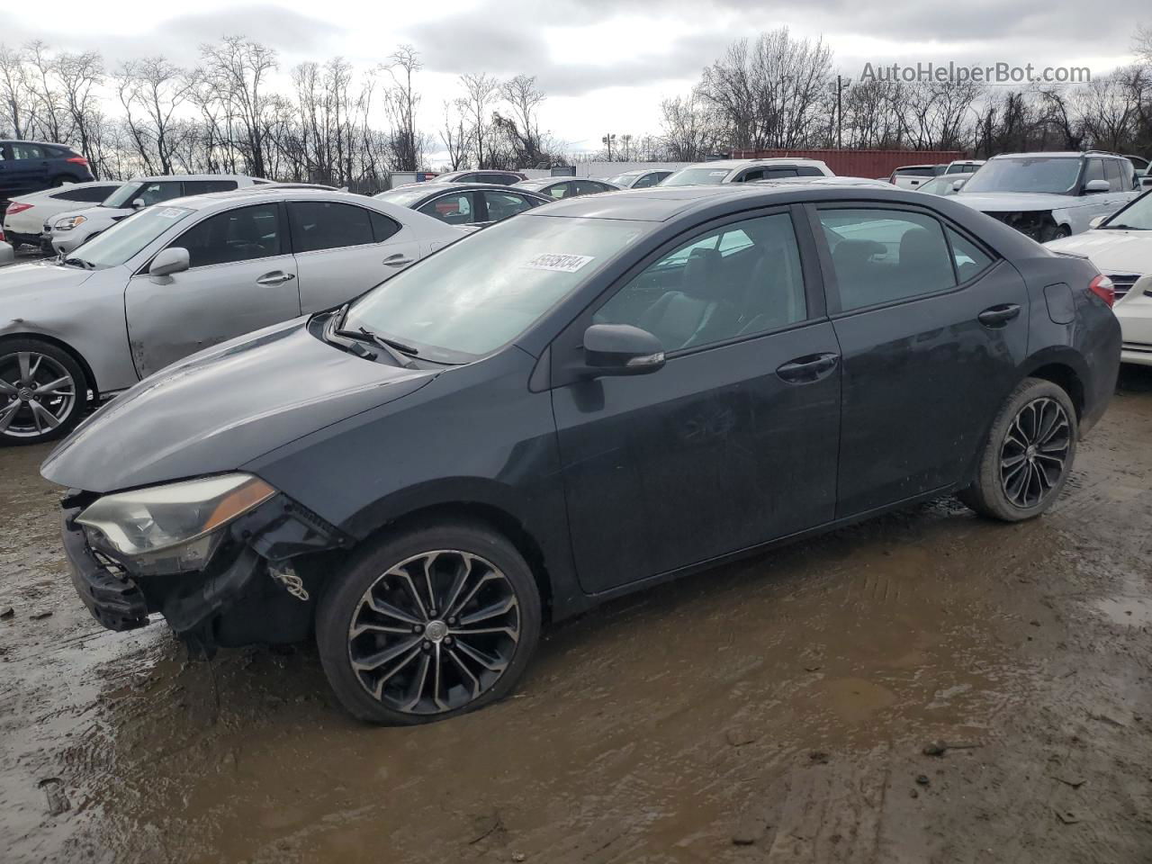 2014 Toyota Corolla L Black vin: 2T1BURHEXEC140474