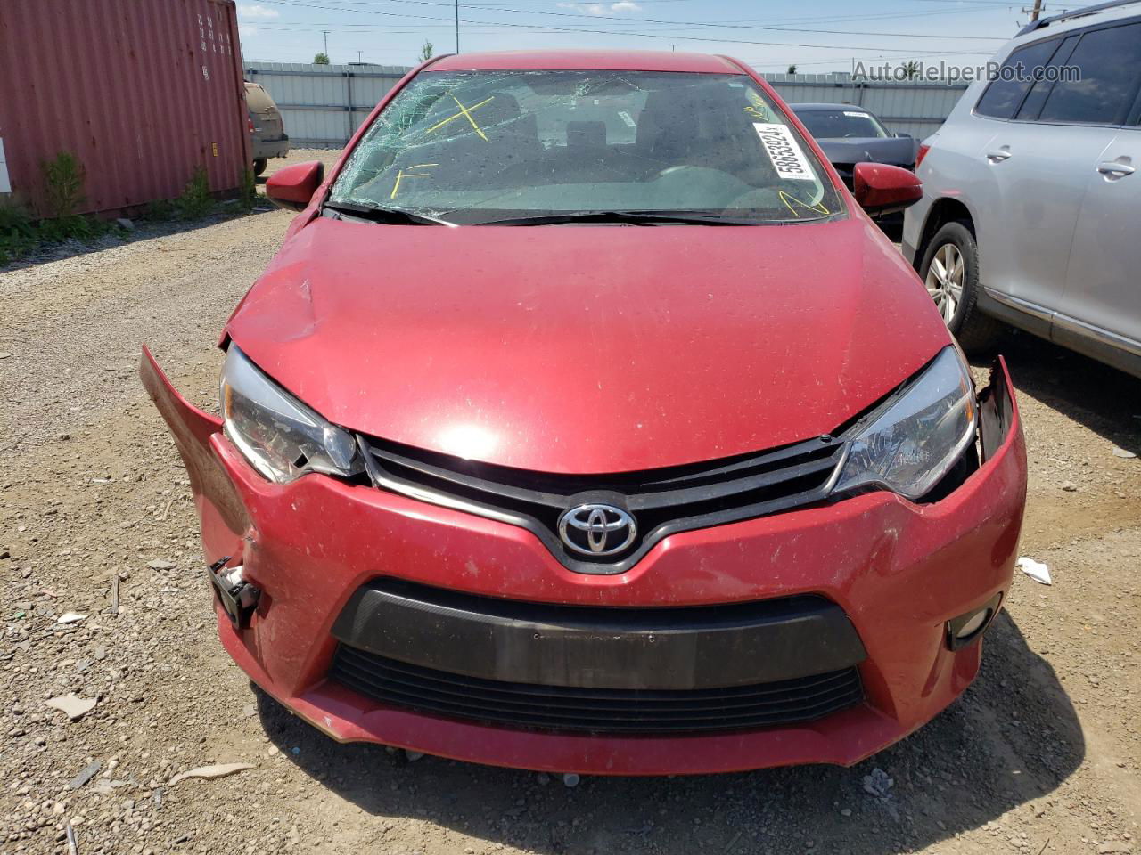 2014 Toyota Corolla L Red vin: 2T1BURHEXEC146159