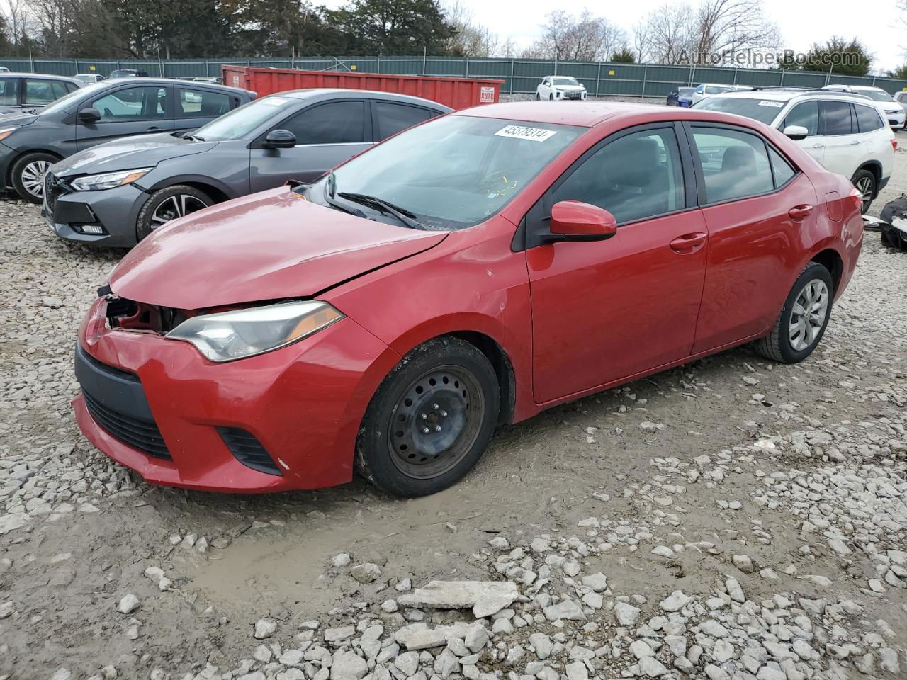 2014 Toyota Corolla L Red vin: 2T1BURHEXEC206943