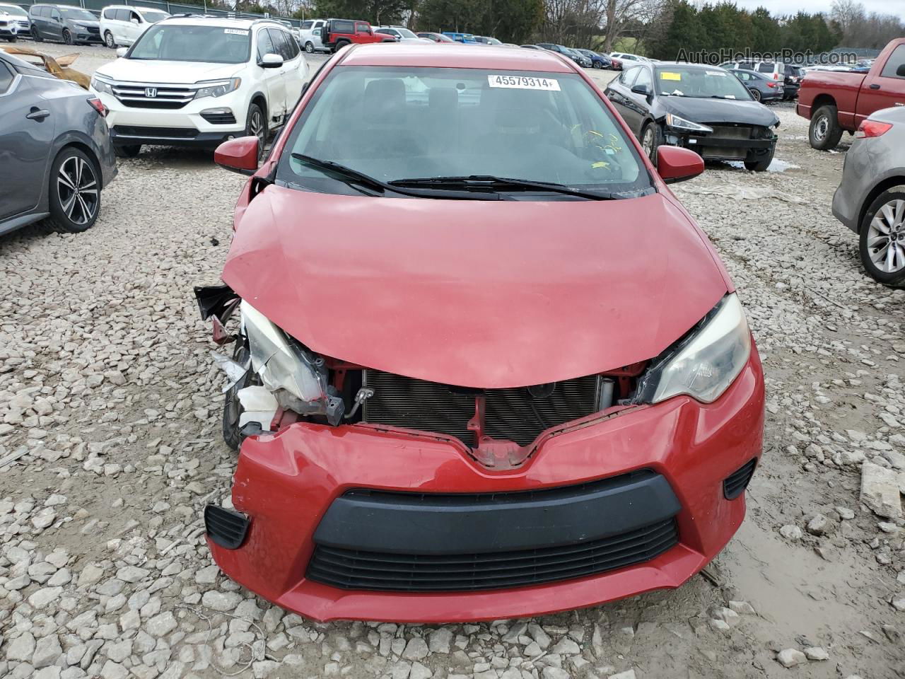 2014 Toyota Corolla L Красный vin: 2T1BURHEXEC206943