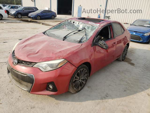 2015 Toyota Corolla L Red vin: 2T1BURHEXFC230838