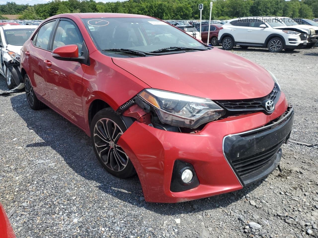 2015 Toyota Corolla L Красный vin: 2T1BURHEXFC299917