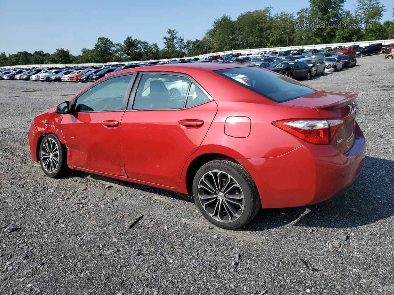 2015 Toyota Corolla L Red vin: 2T1BURHEXFC299917