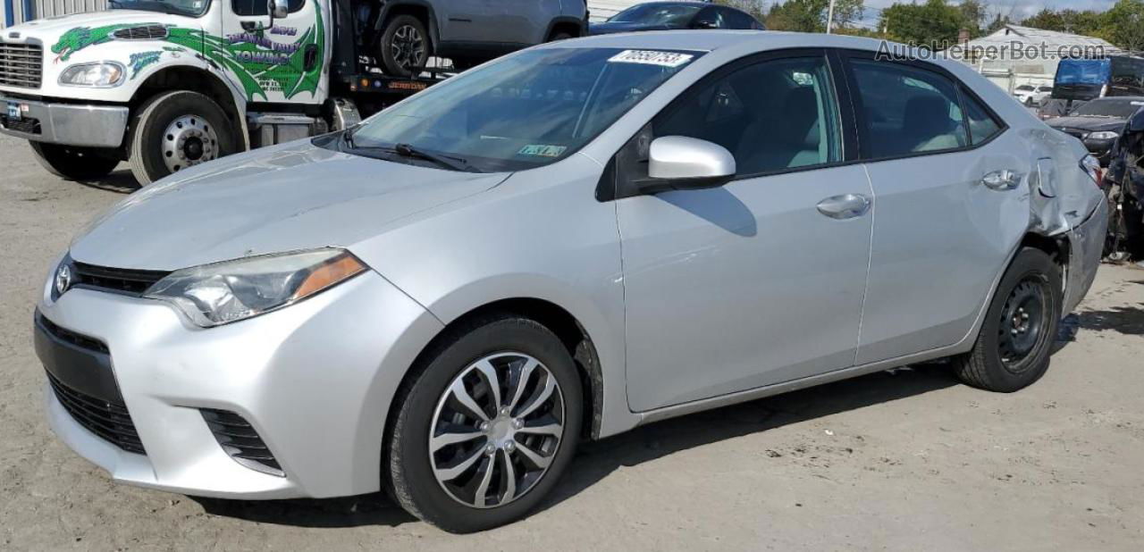 2015 Toyota Corolla L Silver vin: 2T1BURHEXFC322371