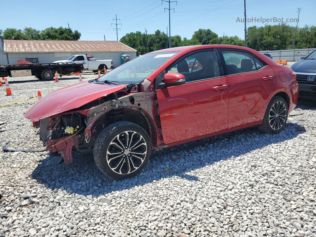 2015 Toyota Corolla L Red vin: 2T1BURHEXFC342555