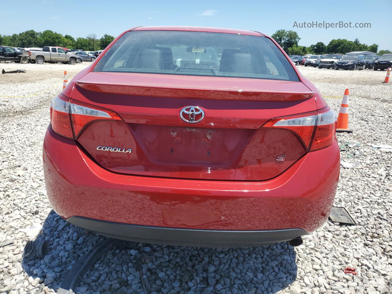 2015 Toyota Corolla L Red vin: 2T1BURHEXFC342555