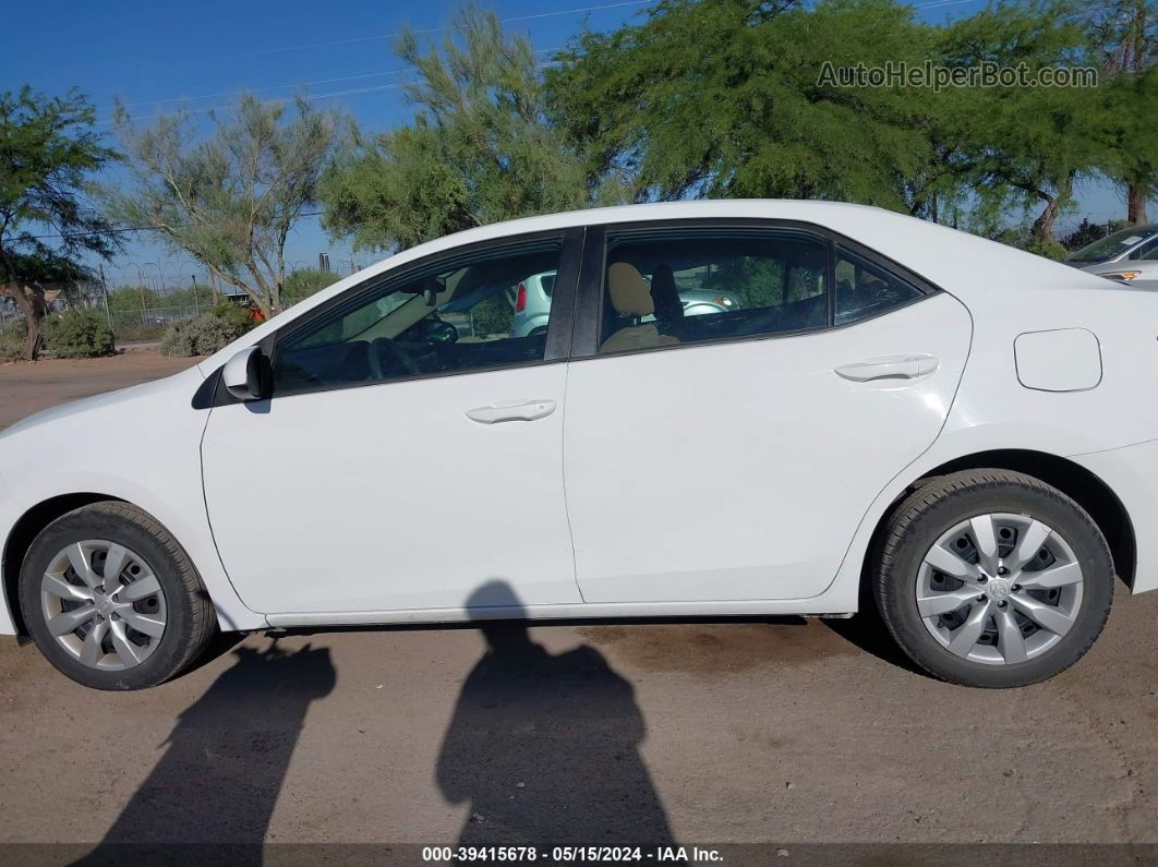 2015 Toyota Corolla Le White vin: 2T1BURHEXFC358285