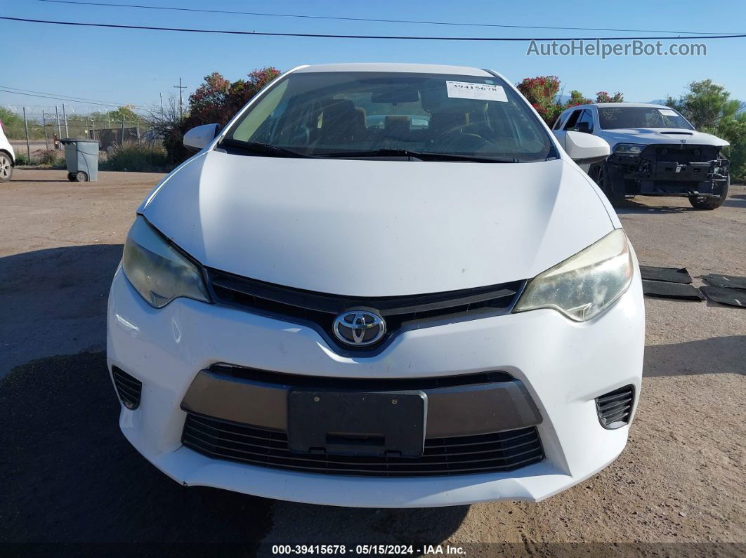 2015 Toyota Corolla Le White vin: 2T1BURHEXFC358285