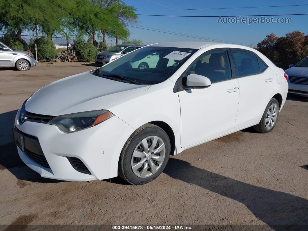 2015 Toyota Corolla Le White vin: 2T1BURHEXFC358285