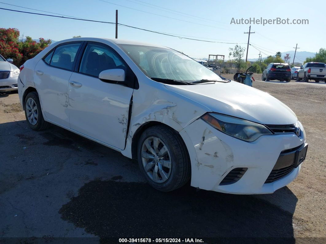 2015 Toyota Corolla Le White vin: 2T1BURHEXFC358285