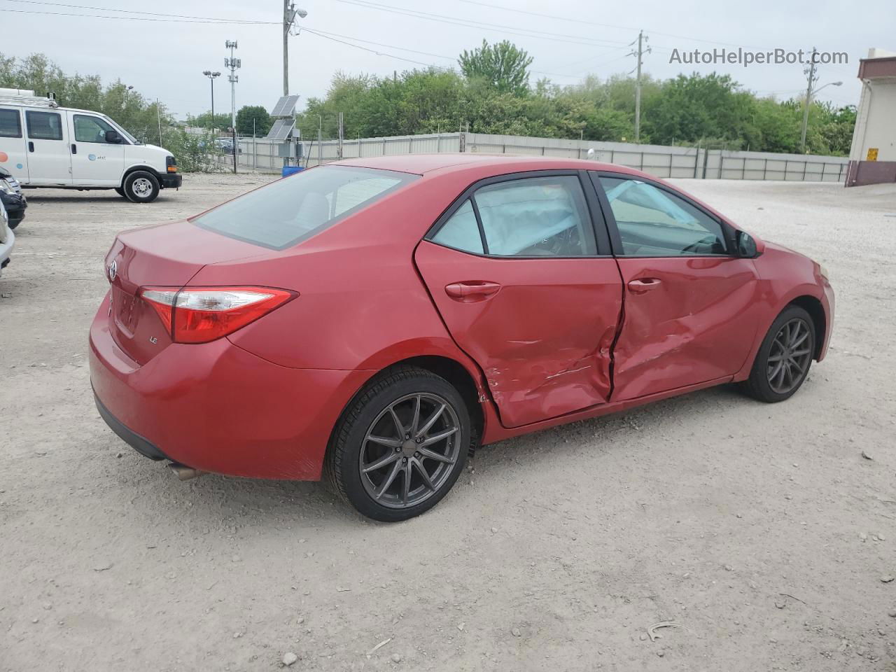 2015 Toyota Corolla L Red vin: 2T1BURHEXFC382456