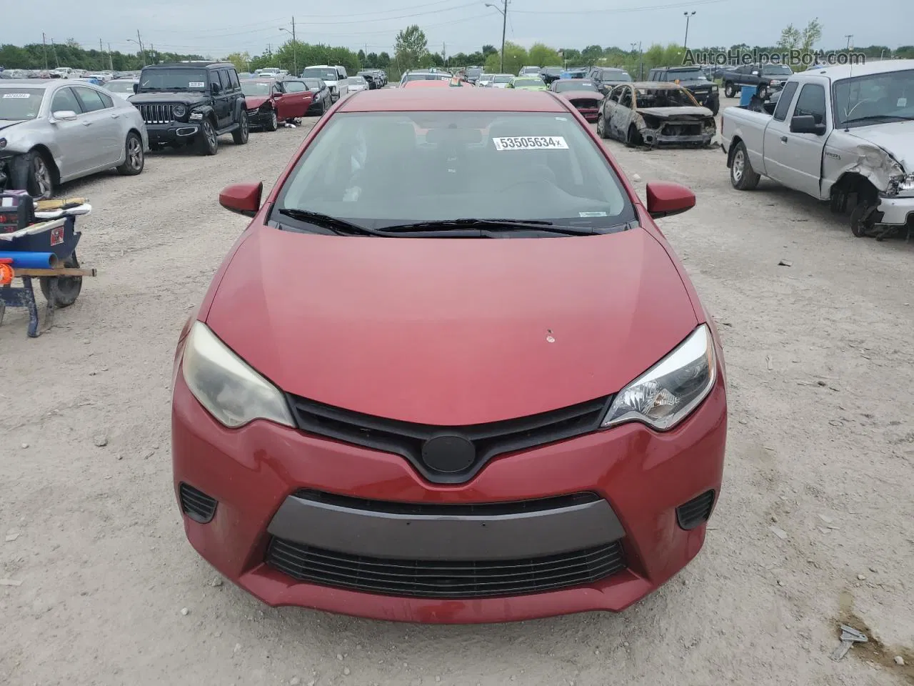 2015 Toyota Corolla L Red vin: 2T1BURHEXFC382456