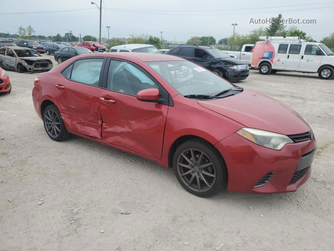 2015 Toyota Corolla L Red vin: 2T1BURHEXFC382456