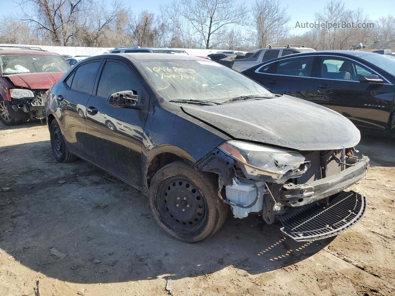 2015 Toyota Corolla L Black vin: 2T1BURHEXFC412247