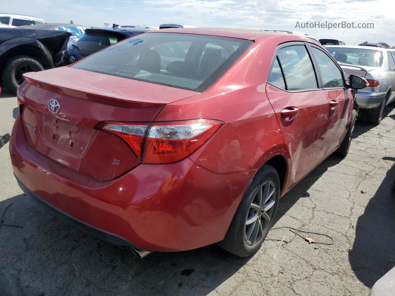 2015 Toyota Corolla L Red vin: 2T1BURHEXFC416346