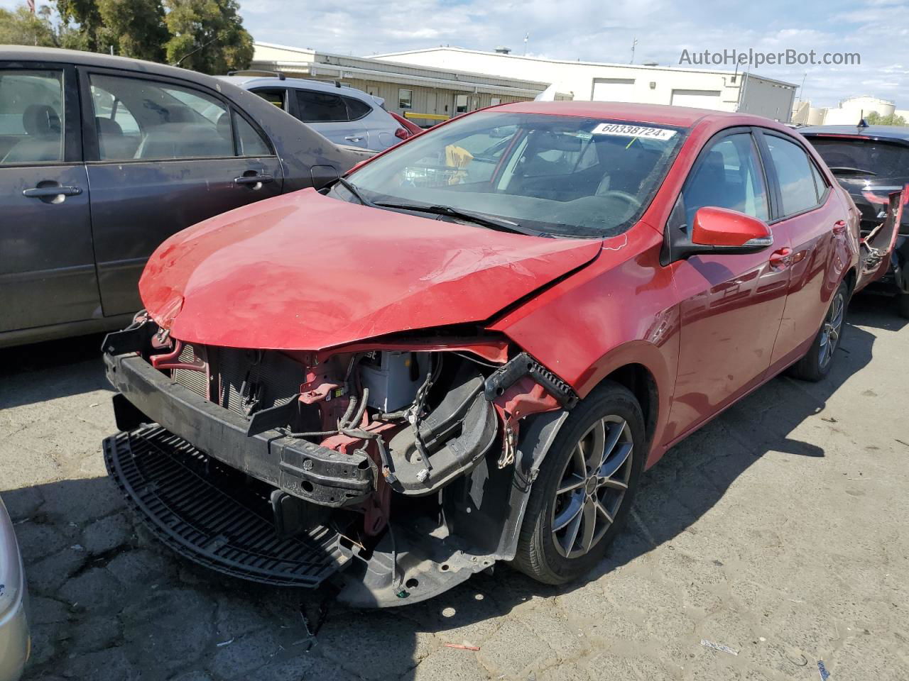 2015 Toyota Corolla L Red vin: 2T1BURHEXFC416346