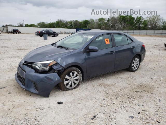 2015 Toyota Corolla L Blue vin: 2T1BURHEXFC437505