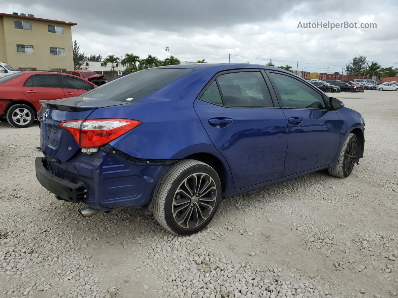 2015 Toyota Corolla L Blue vin: 2T1BURHEXFC459245